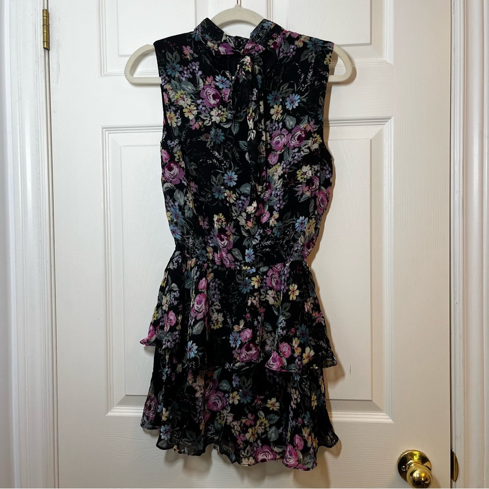 Yumi Kim Black Floral Kiss Me Mini Dress Size XS - Picture 2 of 12